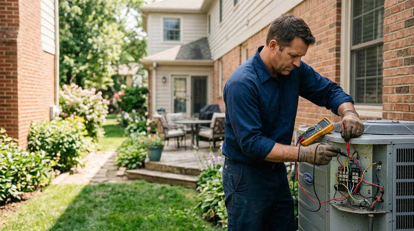 HVAC technician working near South Bend, TX